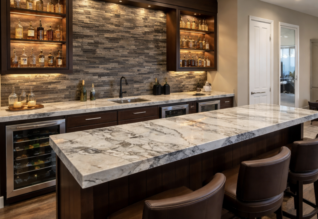 Custom granite outdoor kitchen countertop installation by Jackson Stoneworks serving Ocala and Gainesville